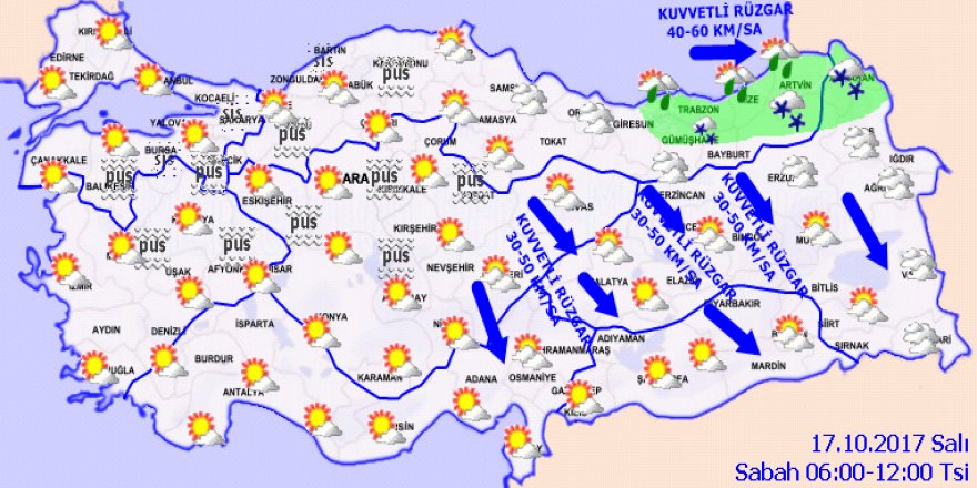 Bugün (17 Ekim 2017 Salı) Hava Nasıl Olacak? İşte Meteoroloji Açıklaması