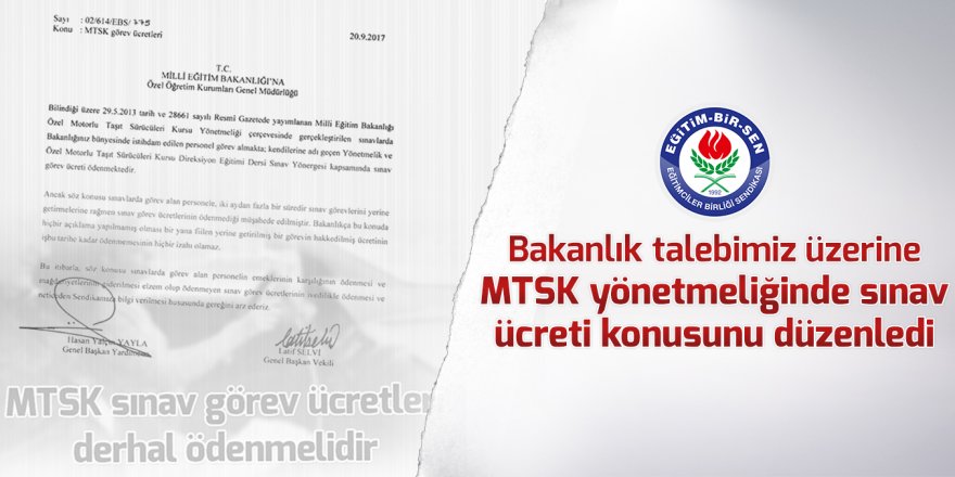 MTSK yönetmeliğindeki sınav ücreti sorunu çözümlendi