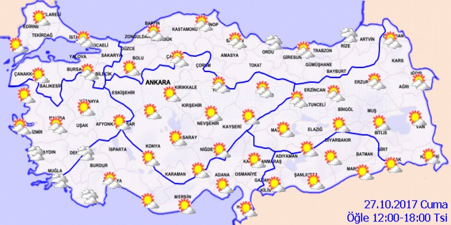 Bugün hava nasıl olacak? 27 Ekim 2017 yurtta hava durumu