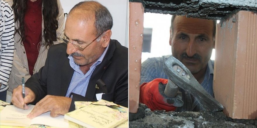 Van'da duvar ustası Öztopçu: İnşaatta işçi fuarda yazar