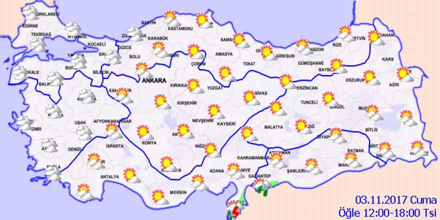 Bugün hava nasıl olacak?Hava durumu 03 Kasım 2017 Cuma