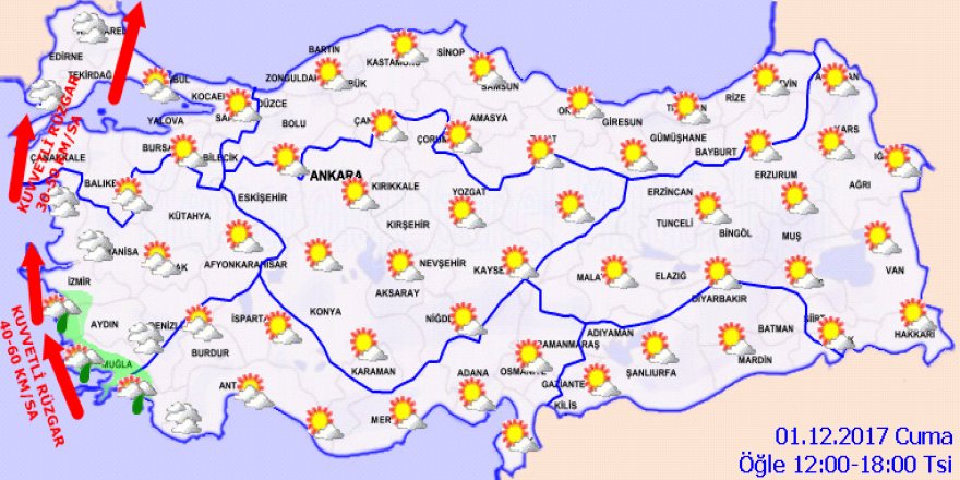 Bugün hava nasıl olacak? Hava durumu 01 Aralık 2017 Cuma