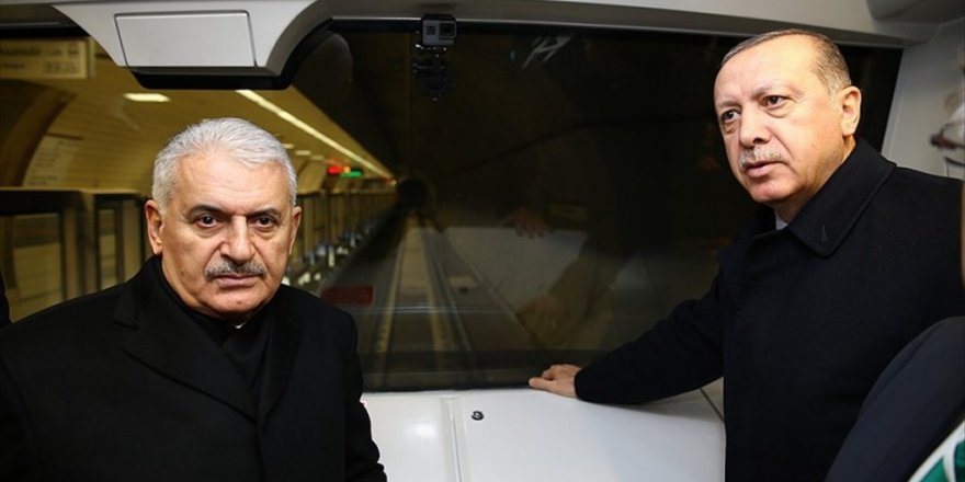 Erdoğan ve Yıldırım 'sürücüsüz metro'nun ilk seferine katıldı