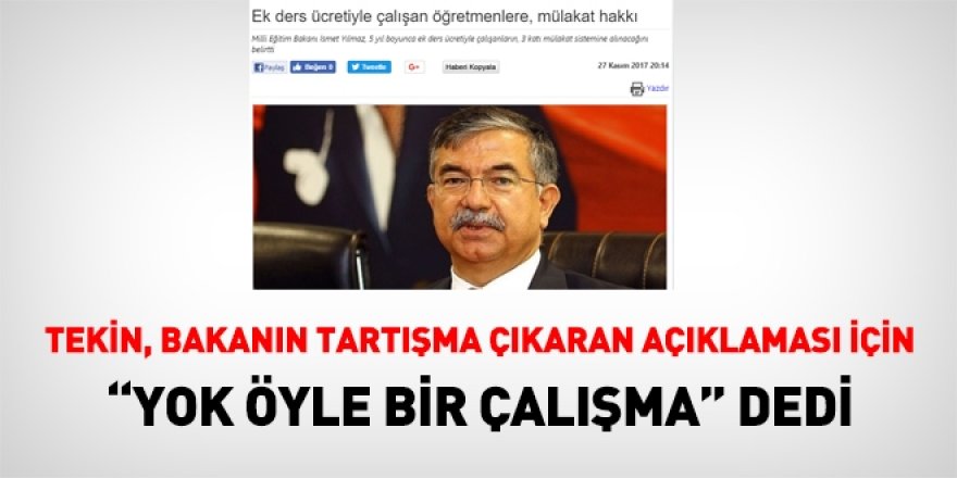 Müsteşar, Bakan Yılmaz'ı yalanladı