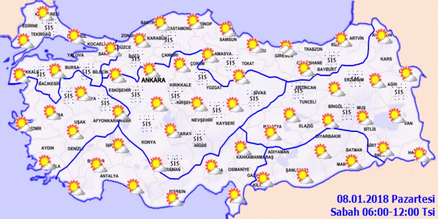 Bugün hava nasıl olacak? Hava durumu 08 Ocak 2018 Pazartesi