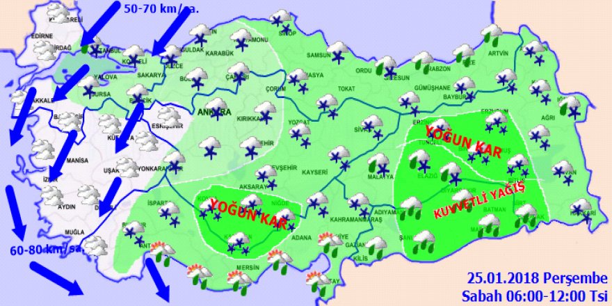 Meteoroloji'den yoğun kar yağışı uyarısı! 25 Ocak Perşembe yurtta hava durumu
