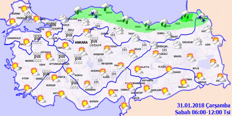 Meteoroloji'den kuvvetli yağış uyarısı! Hava durumu 31 Ocak 2018
