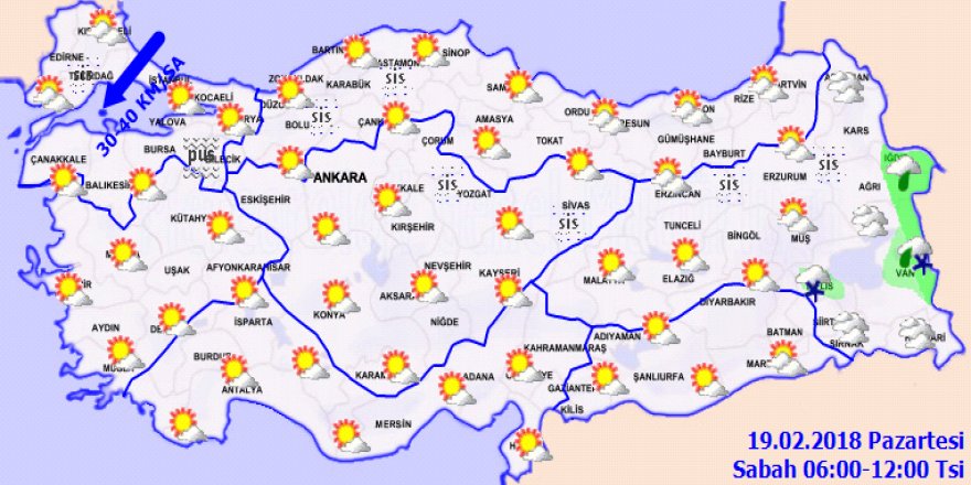 Bugün hava nasıl olacak?19 Şubat 2018 yurtta hava durumu