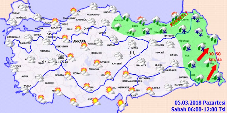 Meteoroloji'den kuvvetli yağış uyarısı! 5 Mart Pazartesi yurtta hava durumu