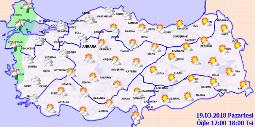 Meteoroloji 'den kuvvetli rüzgar uyarısı! Hava durumu 19 Mart Pazartesi