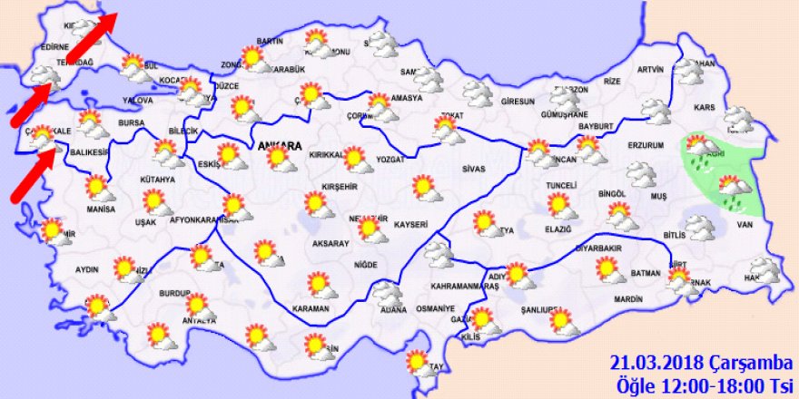 Bugün hava nasıl olacak?21 Mart Çarşamba yurtta hava durumu
