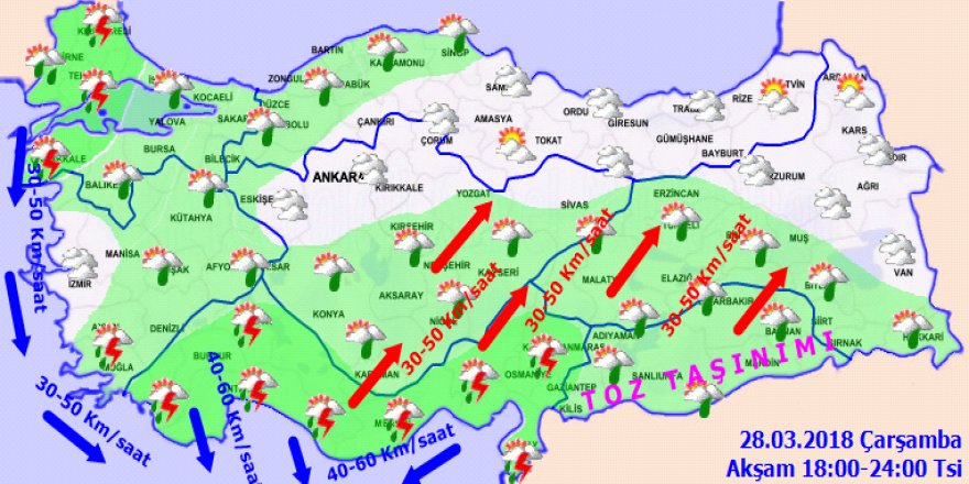 Meteoroloji'den sağanak yağış uyarısı! 28 Mart Yurtta hava durumu