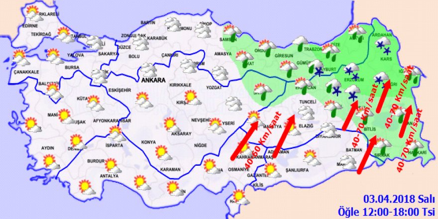 Meteoroloji'den kar uyarısı! 3 Nisan Salı yurtta hava durumu