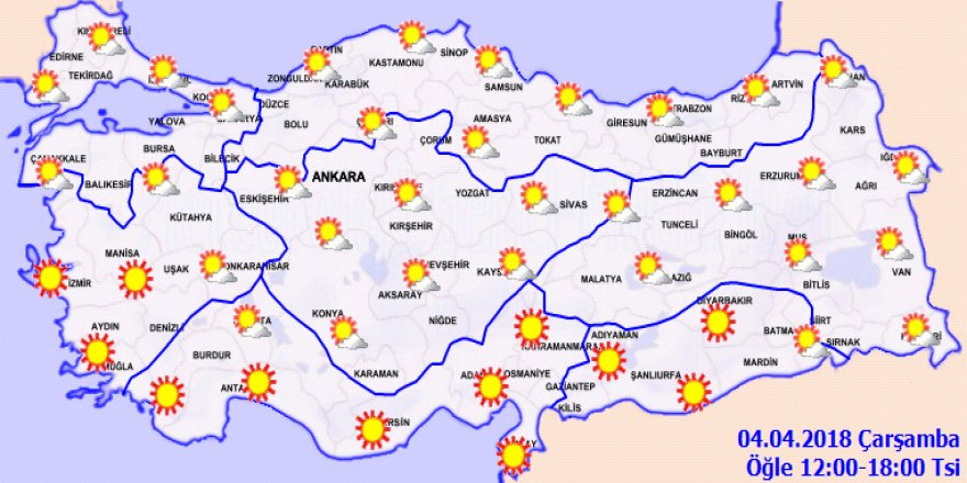 Bugün hava nasıl olacak?4 Nisan Çarşamba yurtta hava durumu