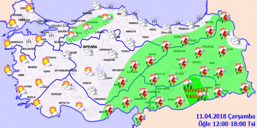Meteoroloji'den kuvvetli yağış uyarısı! Hava durumu 11 Nisan 2018