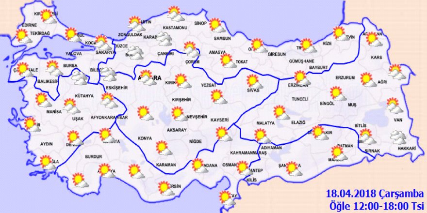 Bugün hava nasıl olacak?Yurtta Hava Durumu 18 Nisan 2018