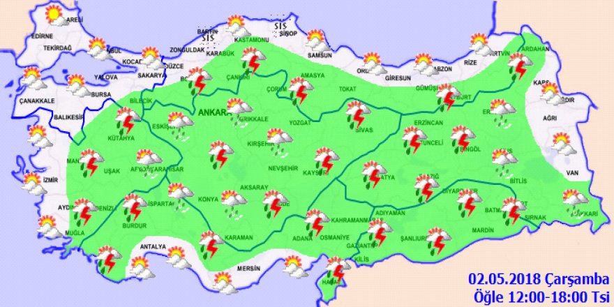 Meteoroloji saat verdi...Yağış geliyor! 2 Mayıs Çarşamba