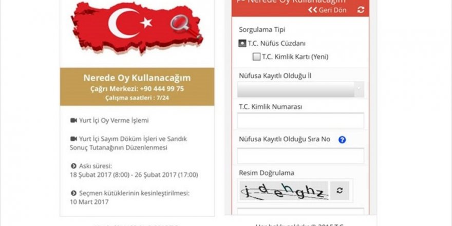 Seçmen sorgulama mobil uygulaması hizmette
