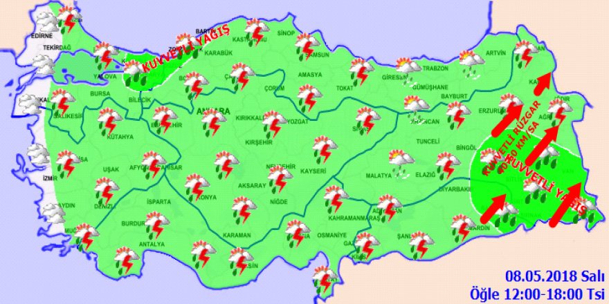 Meteoroloji saat verdi! Kuvvetli yağış geliyor...8 Mayıs Pazartesi