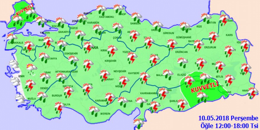 Bu illerde yaşayanlar dikkat! Kuvvetli yağış geliyor...10 Mayıs Perşembe