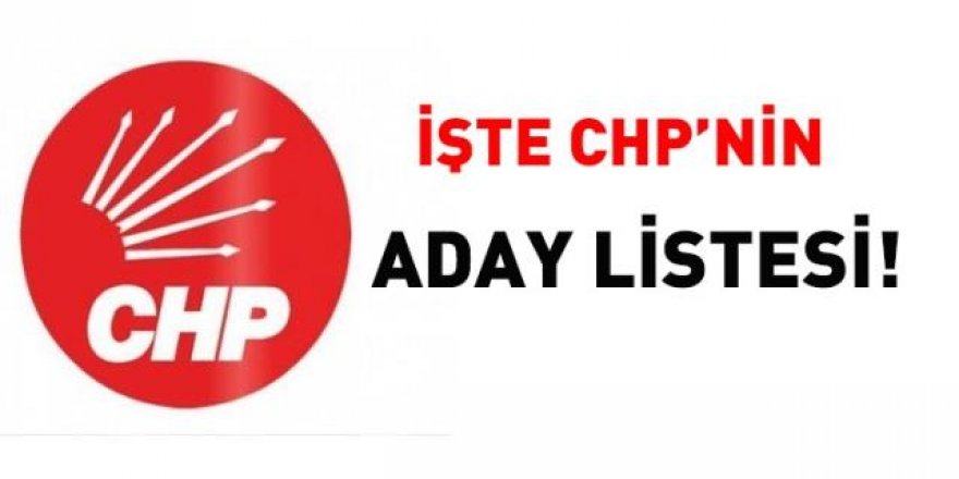 İşte CHP'nin aday listesi!