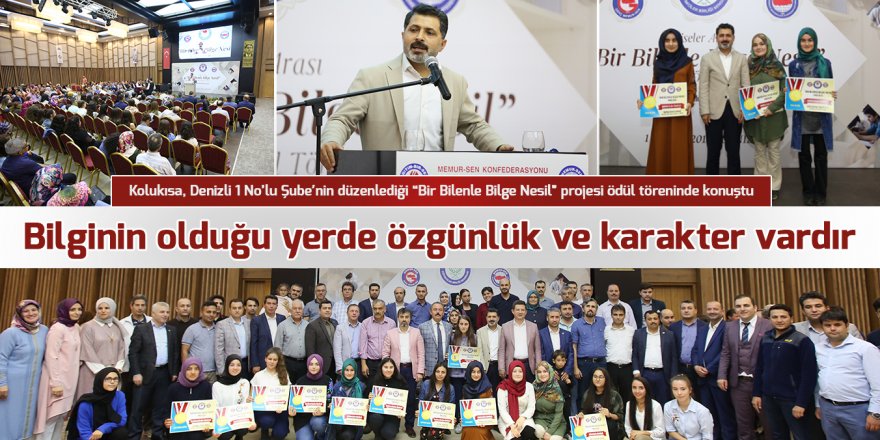 Şükrü Kolukısa: Bilginin olduğu yerde özgünlük ve karakter vardır