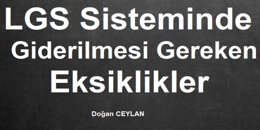 LGS Sisteminde Giderilmesi Gereken Eksiklikler