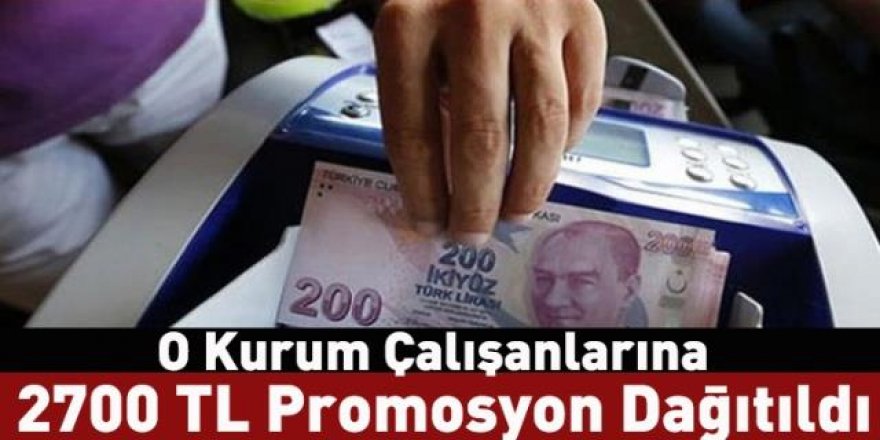 Kamuda o kurum çalışanlarına 2700 TL promosyon