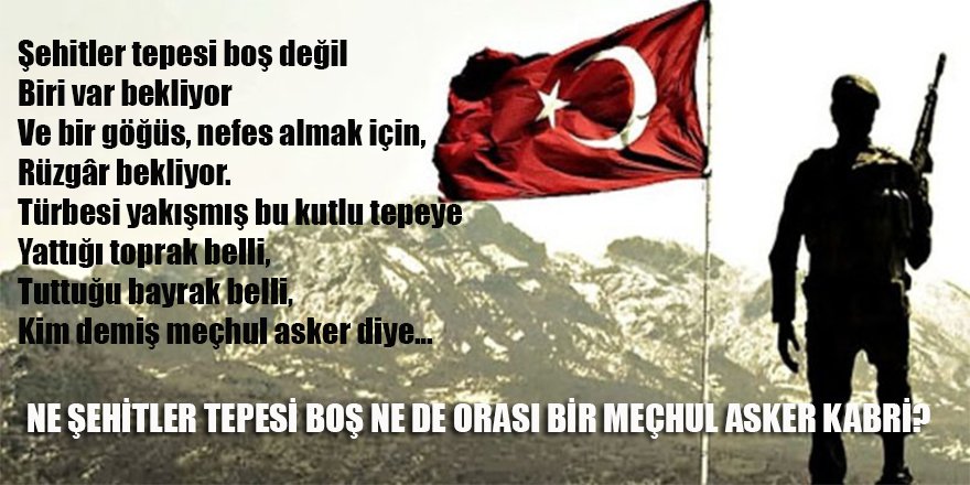 Ne Şehitler Tepesi Boş, Ne De Orası Bir Meçhul Asker Kabri?