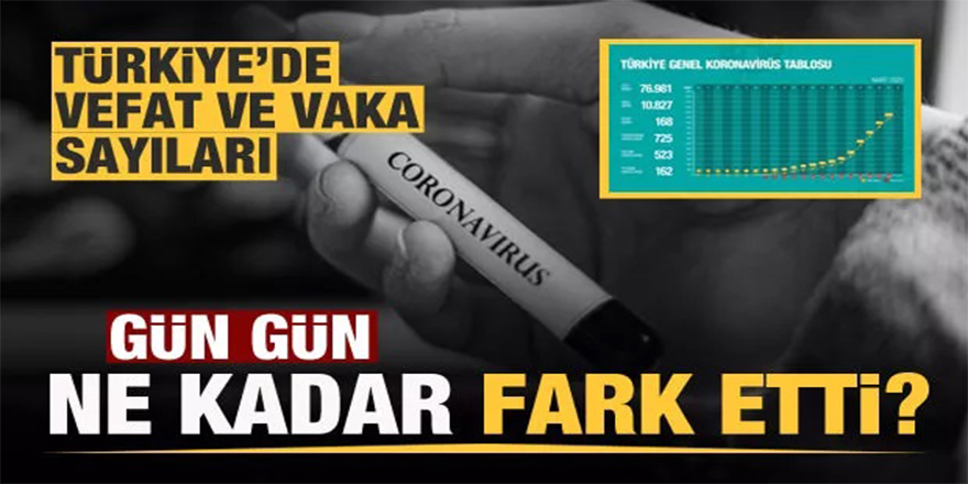 Türkiye'de gün gün koronavirüs vaka ve ölüm sayıları