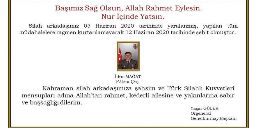 İdlib'deki saldırıda yaralanan asker şehit oldu