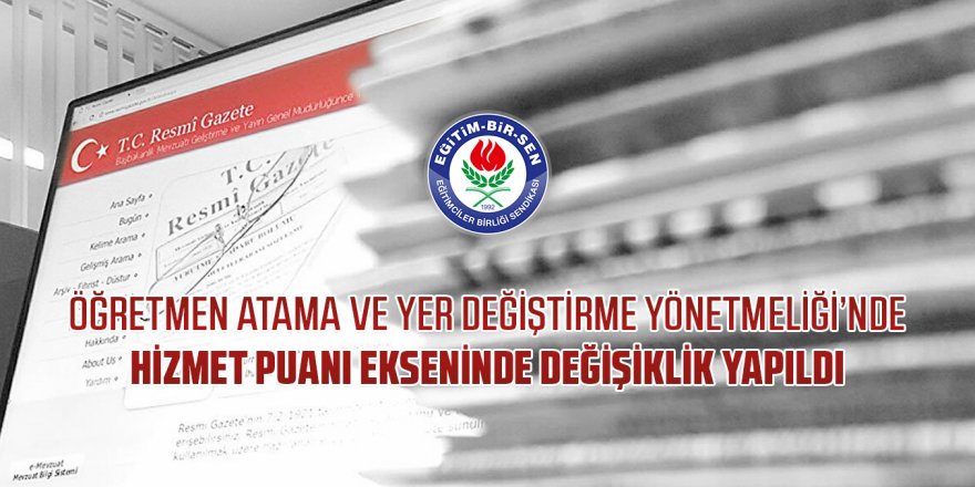 MEB'in Yönetmelik Değişikliği Hizmet Puanı Ekseninde