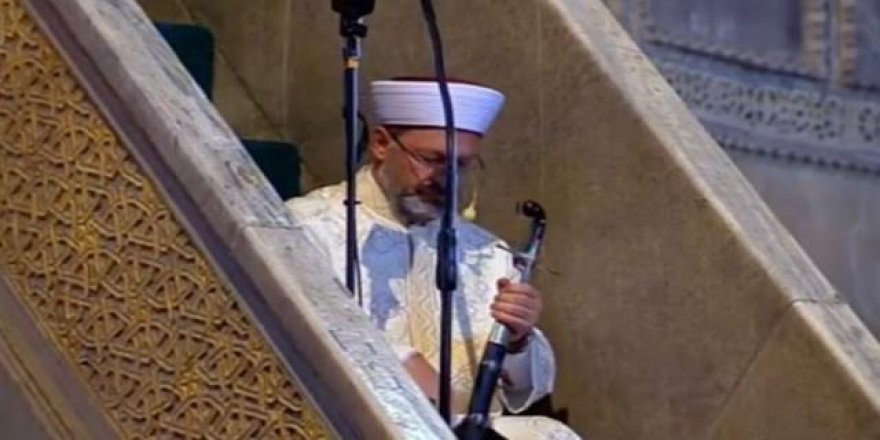 Ali Erbaş minbere neden kılıçla çıktı?