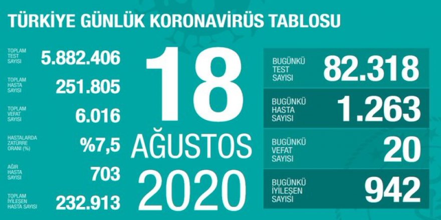 Vaka sayıları açıklandı: Günlük test sayısı 80 bini geçti