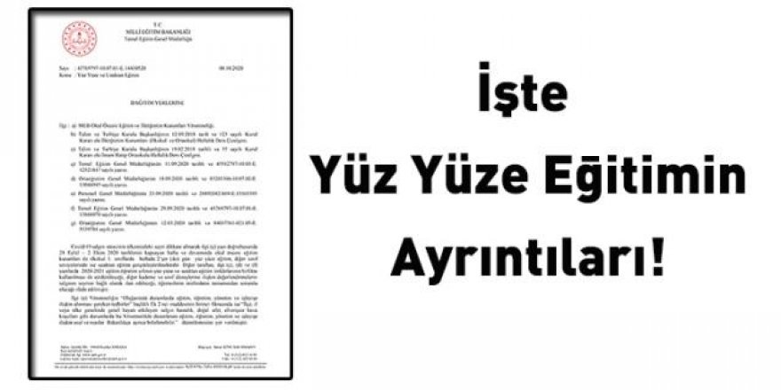 81 ile gönderildi! İşte MEB'in yüz yüze eğitim yazısı..