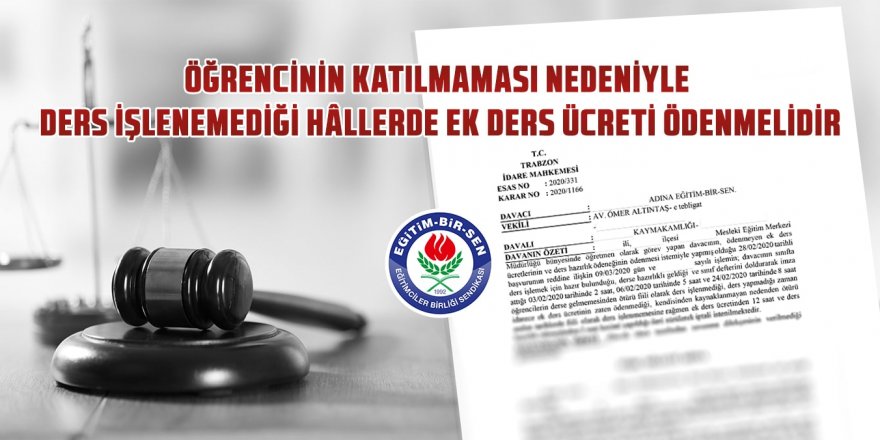 MEB'in "Öğrenci Yoksa Ek Ders Yok!" Kararı Hukuksuzdur!