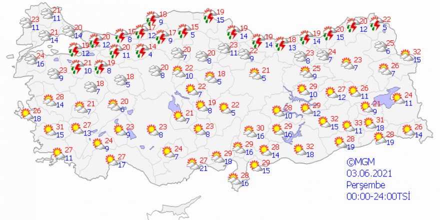 Meteorolojiden kuvvetli yağış uyarısı - Haritalı