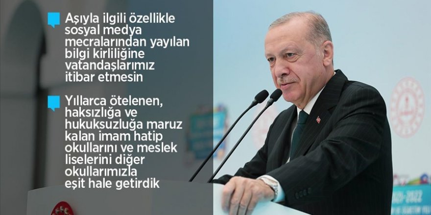 Erdoğan: Yüz yüze eğitimi devam ettirmekte kararlıyız