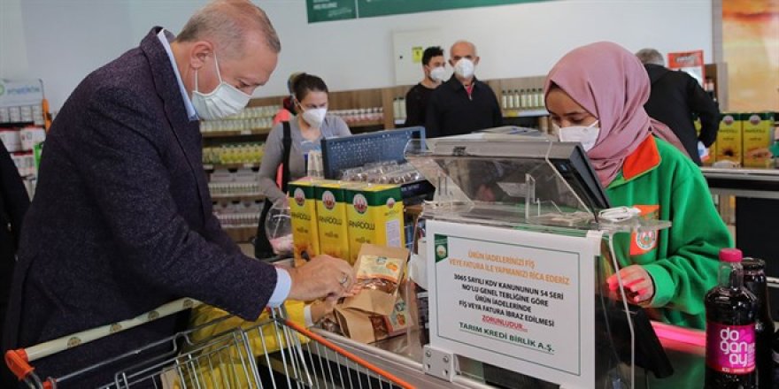 Erdoğan, market alışverişine bakın kaç lira ödedi?