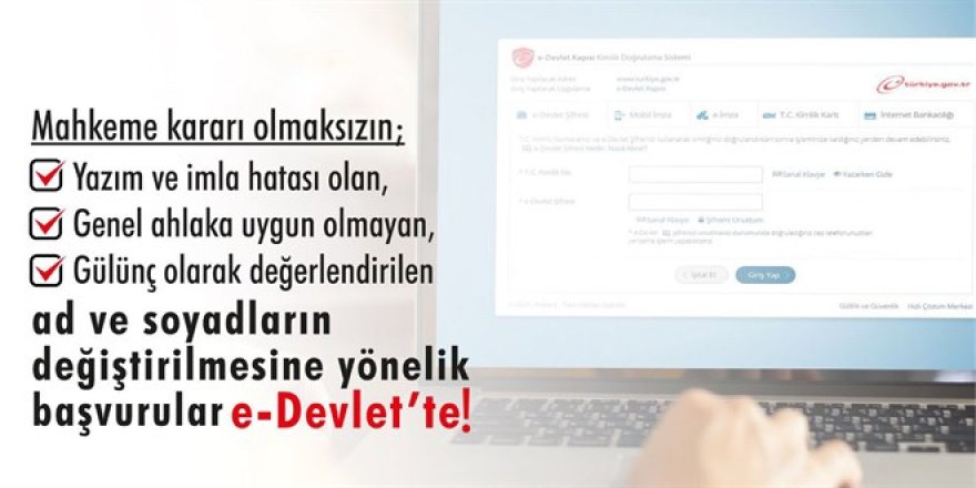 Ad soyad değişiklik başvurusu e-devletten yapılabilecek