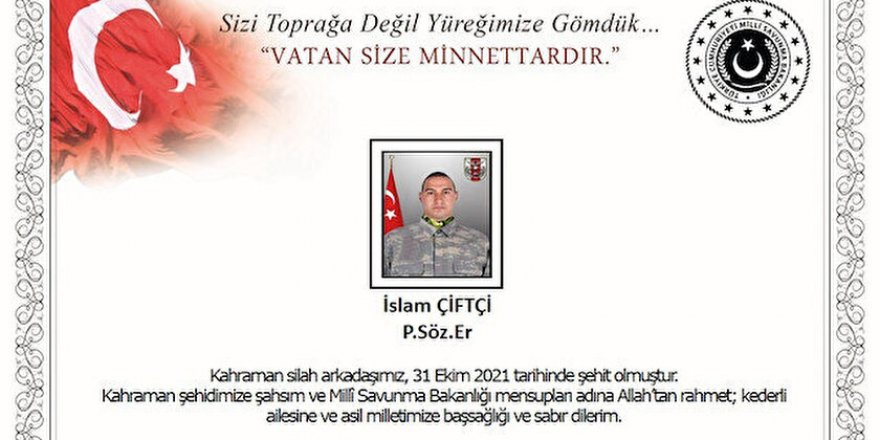 Hakurk'ta teröristlerle girilen çatışmada bir asker şehit oldu