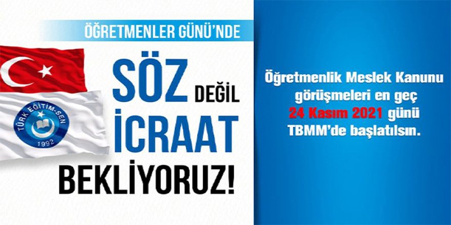 Bakan Özer'e Öğretmenler Günü Çağrısı: Söz Değil İcraat Bekliyoruz!