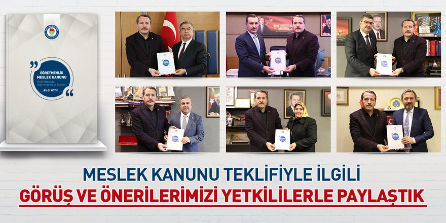 Eğitim-Bir-Sen'den Mecliste Öğretmenlik Meslek Kanunu Mesaisi!