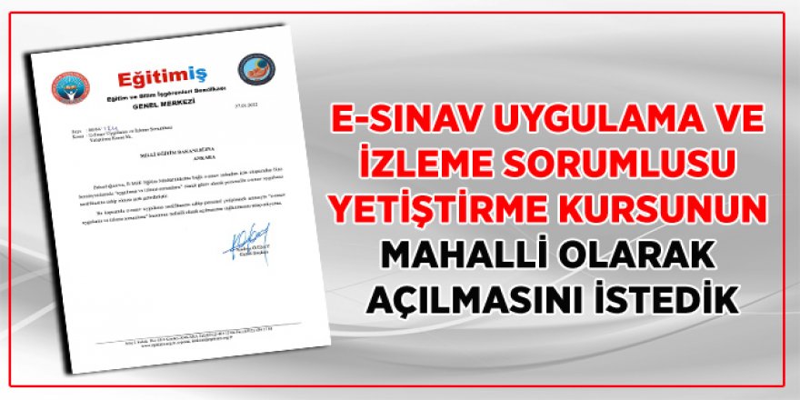 E-Sınav Uygulama ve İzleme Sorumlusu Yetiştirme Kursu
