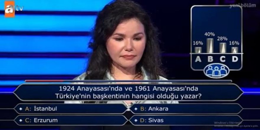 Yarışmada Türkiye'nin başkentini bilemeyen üniversite öğrencisine tepki