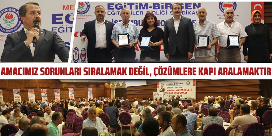 Ali Yalçın, Amacımız sorunları sıralamak değil, çözümlere kapı aralamaktır