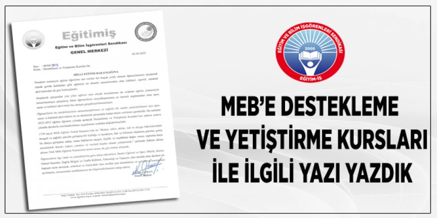 Tüm Branşlarda Destekleme ve Yetiştirme Kursları Açılmalı!