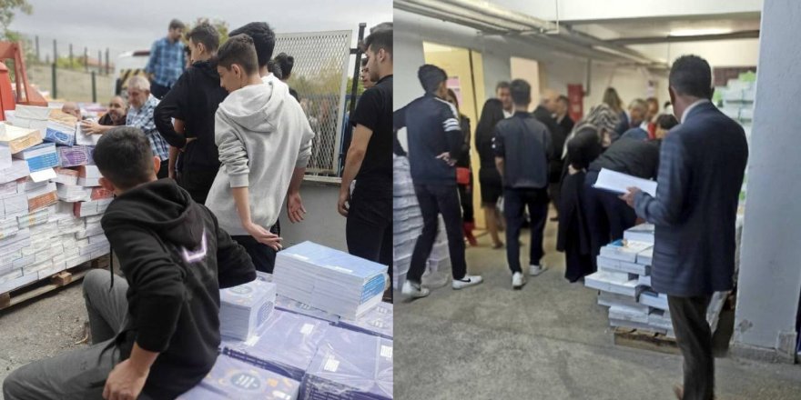 Ankara’da idareci, öğretmen ve öğrenciler kitapları kendi imkanlarıyla taşıyor! Dağıtım ihalesini alanlar ortada yok