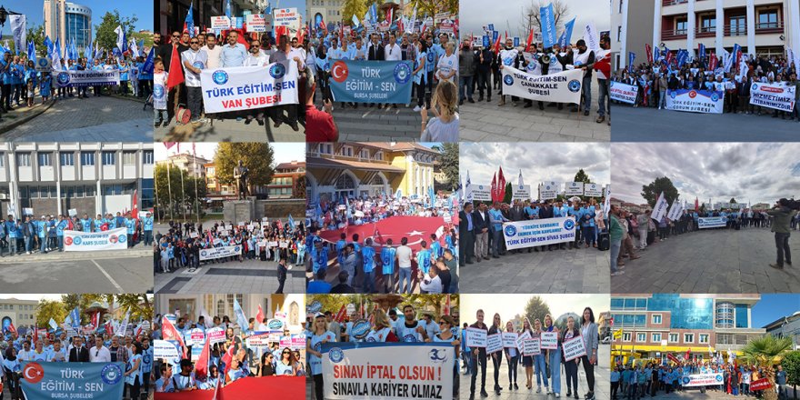 Türk Eğitim Sen Sahaya İndi! Sınav İptal Olsun!