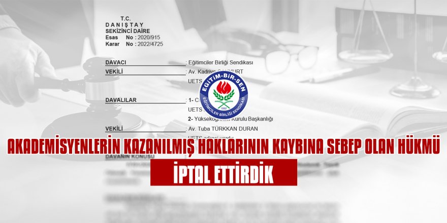 Danıştay'dan Akademik Teşvik Ödeneği Yönetmeliği Kararı!